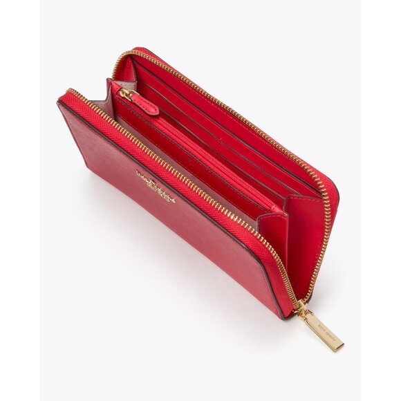 New Kate Spade Madison Saffiano Leather Large Continental Wallet Ruby Red - Picture 3 of 3